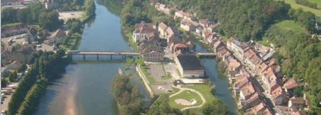 Vue aérienne de l'Isle-sur-le-Doubs
